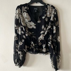 Express long sleeve floral blouse